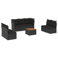 Set Divani da Giardino con Cuscini 8 pz Nero in Polyrattancod mxl 111586