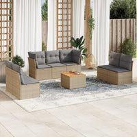 Set Divano da Giardino 8 pz con Cuscini Beige in Polyrattan 3223567