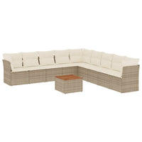 Set Divano da Giardino 10 pz con Cuscini Beige in Polyrattancod mxl 111608