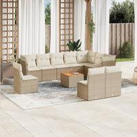 Set Divani da Giardino 11 pz con Cuscini Beige in Polyrattancod mxl 113599