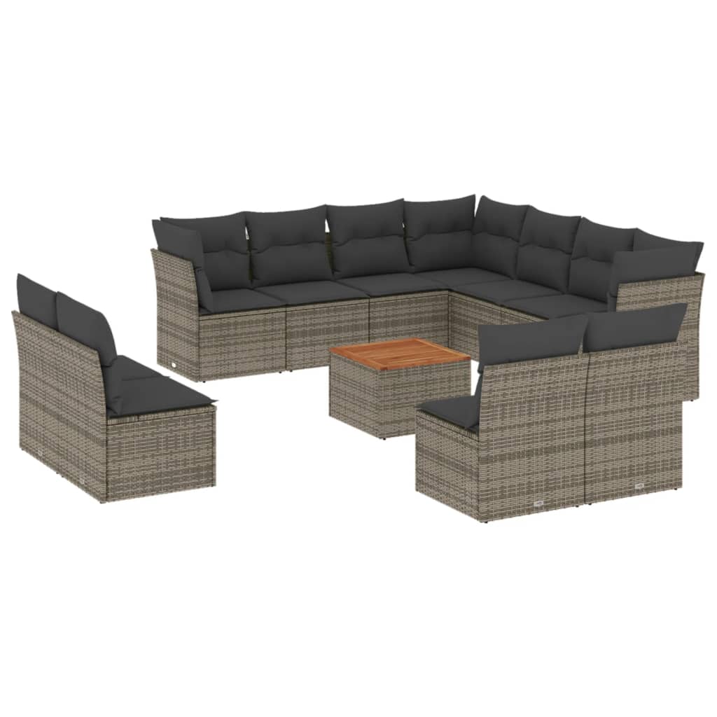 Set Divani da Giardino 12 pz con Cuscini Grigio in Polyrattancod mxl 111613