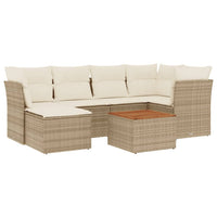 Set Divani da Giardino 7 pz con Cuscini Beige in Polyrattancod mxl 111948