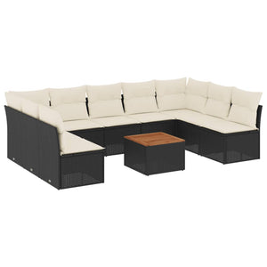 Set Divani da Giardino 10pz con Cuscini in Polyrattan Nerocod mxl 111953