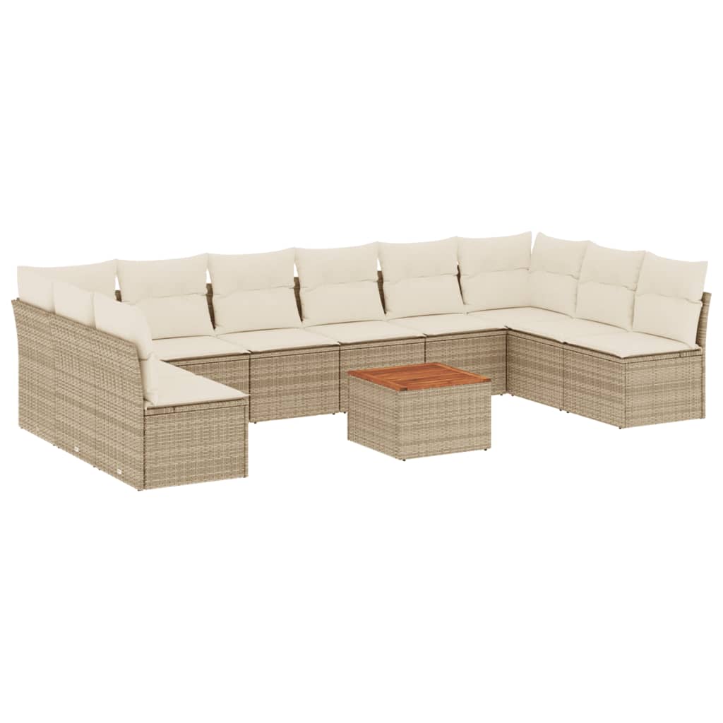 Set Divani da Giardino 11 pz con Cuscini Beige in Polyrattancod mxl 111611