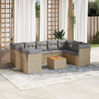 Set Divano da Giardino 10 pz con Cuscini Beige in Polyrattancod mxl 117160