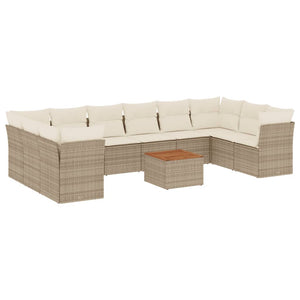 Set Divani da Giardino 11 pz con Cuscini Beige in Polyrattancod mxl 111957