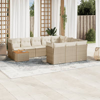 Set Divani da Giardino 11 pz con Cuscini Beige in Polyrattancod mxl 87923