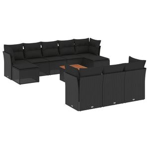 Set Divani da Giardino 11 pz con Cuscini in Polyrattan Nerocod mxl 90383