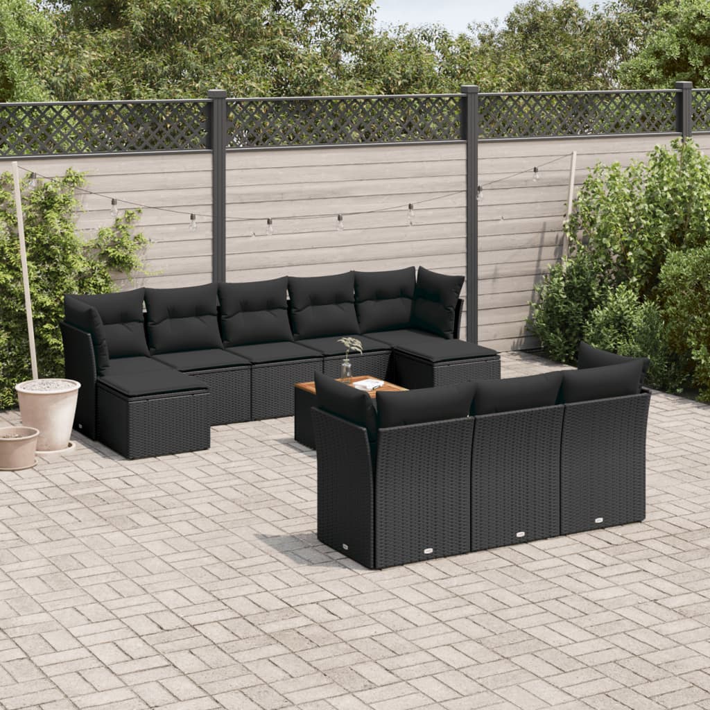 Set Divani da Giardino 11 pz con Cuscini in Polyrattan Nerocod mxl 90383