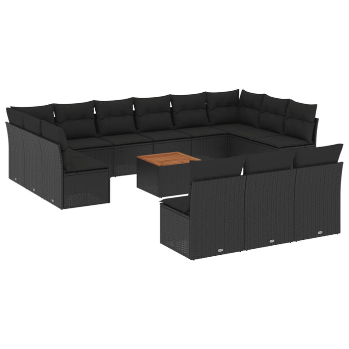 Set Divani da Giardino 14pz con Cuscini in Polyrattan Nerocod mxl 90779