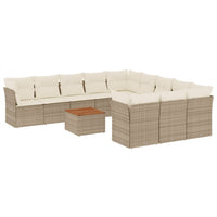 Set Divani da Giardino 12 pz con Cuscini Beige in Polyrattancod mxl 111727