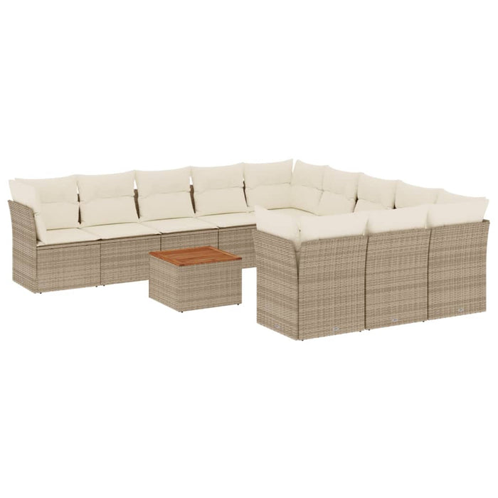 Set Divani da Giardino 12 pz con Cuscini Beige in Polyrattancod mxl 111727