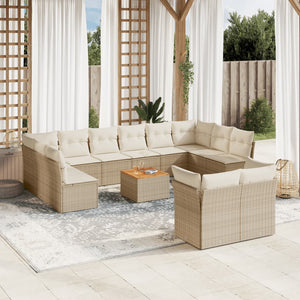 Set Divano da Giardino 13 pz con Cuscini Beige in Polyrattancod mxl 114008