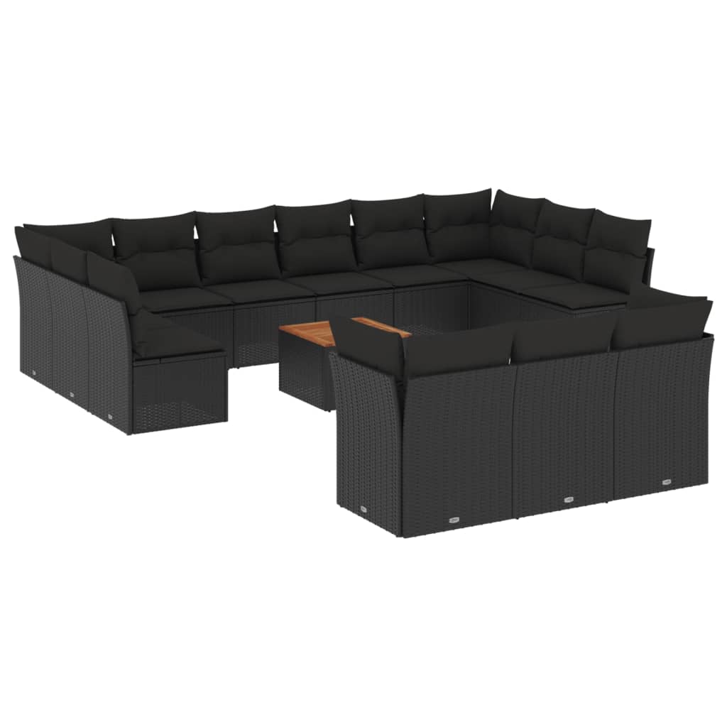 Set Divani da Giardino 14pz con Cuscini in Polyrattan Nerocod mxl 87738