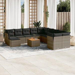 Set Divani da Giardino 12 pz con Cuscini Grigio in Polyrattancod mxl 89542