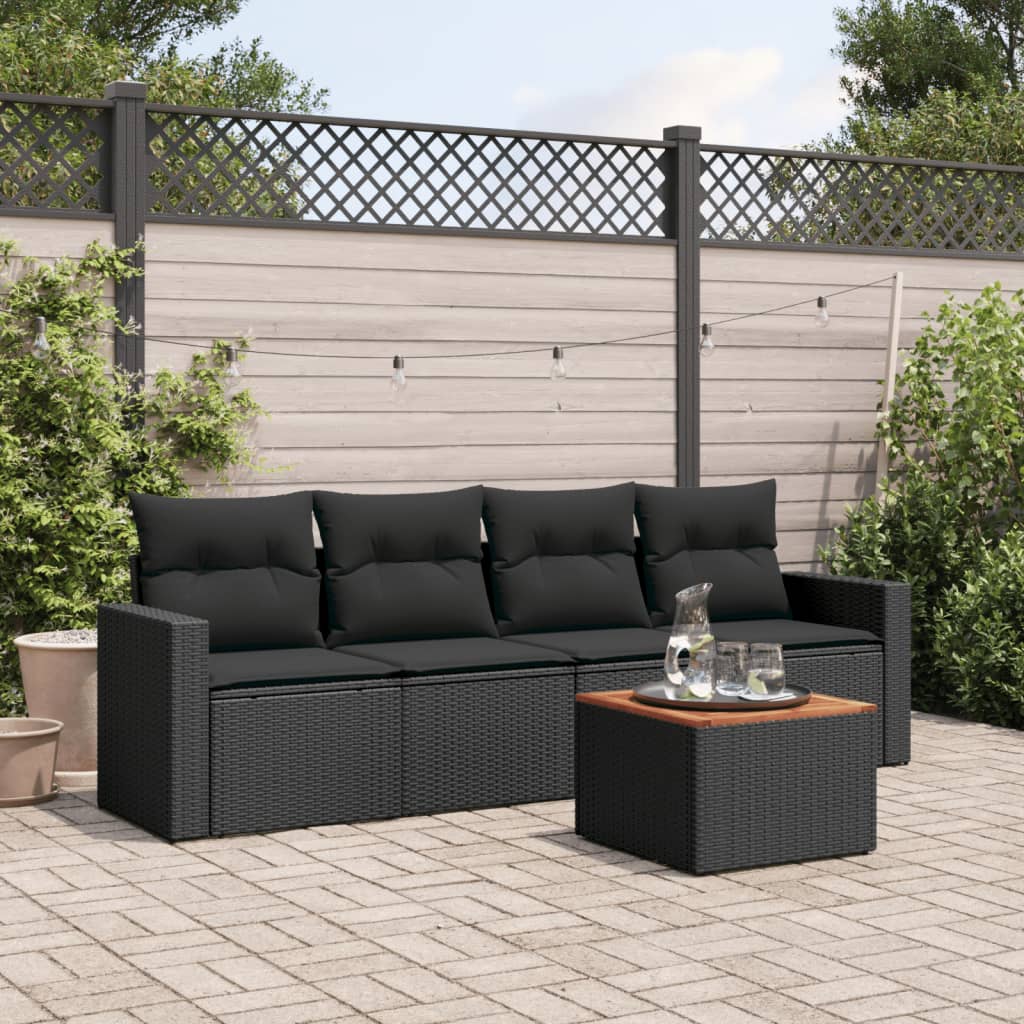 Set Divani da Giardino 5 pz con Cuscini in Polyrattan Nerocod mxl 89504