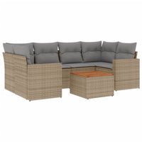 Set Divani da Giardino 7 pz con Cuscini Beige in Polyrattancod mxl 112541