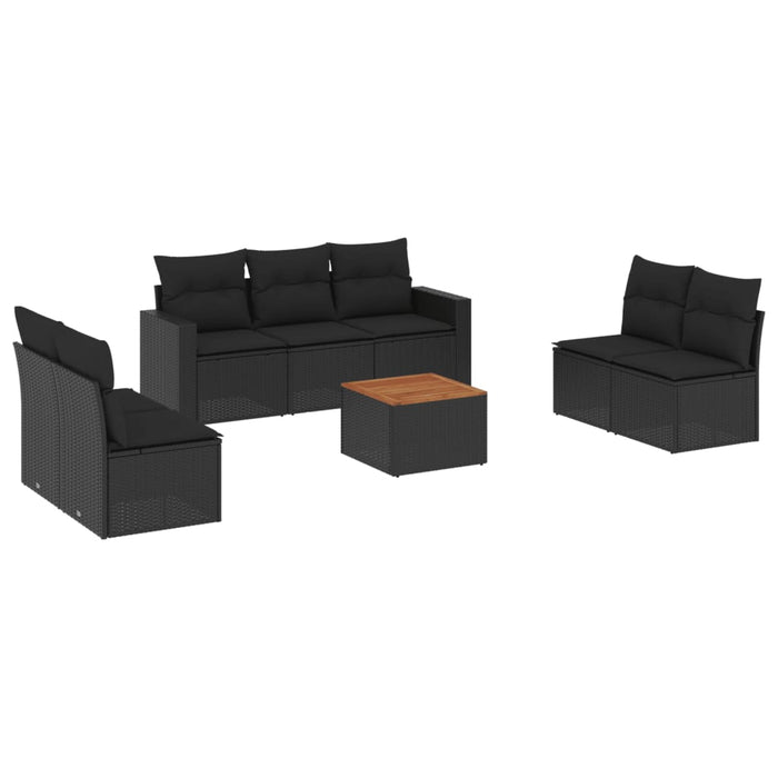 Set Divani da Giardino con Cuscini 8 pz Nero in Polyrattancod mxl 113488