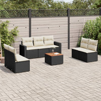 Set Divani da Giardino con Cuscini 8 pz Nero in Polyrattan 3224075