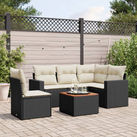 Set Divano da Giardino 6 pz con Cuscini Nero in Polyrattan 3224124