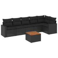 Set Divani da Giardino con Cuscini 7pz Nero Polyrattancod mxl 87656