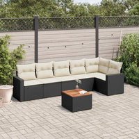 Set Divani da Giardino con Cuscini 7pz Nero Polyrattan 3224131