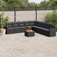 Set Divani da Giardino 10pz con Cuscini in Polyrattan Nerocod mxl 111659