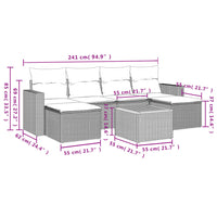 Set Divani da Giardino con Cuscini 7pz Nero Polyrattancod mxl 111403