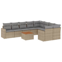 Set Divano da Giardino 10 pz con Cuscini Beige in Polyrattancod mxl 89960