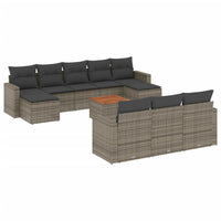 Set Divani da Giardino 11 pz con Cuscini in Polyrattan Grigiocod mxl 111406