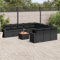 Set Divani da Giardino 12 pz con Cuscini Nero in Polyrattancod mxl 111407