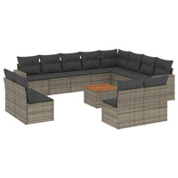 Set Divani da Giardino 13 pz con Cuscini Grigio in Polyrattancod mxl 88578