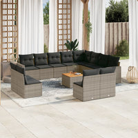 Set Divani da Giardino 13 pz con Cuscini Grigio in Polyrattancod mxl 88578