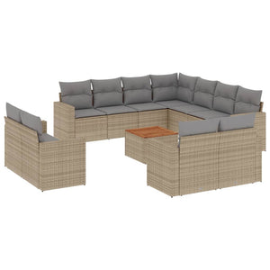 Set Divani da Giardino 12 pz con Cuscini Beige in Polyrattancod mxl 90223