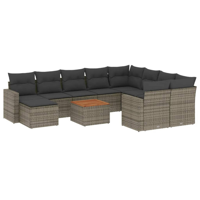 Set Divani da Giardino 11 pz con Cuscini in Polyrattan Grigiocod mxl 112411