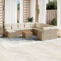 Set Divani da Giardino 12 pz con Cuscini Beige in Polyrattancod mxl 111888