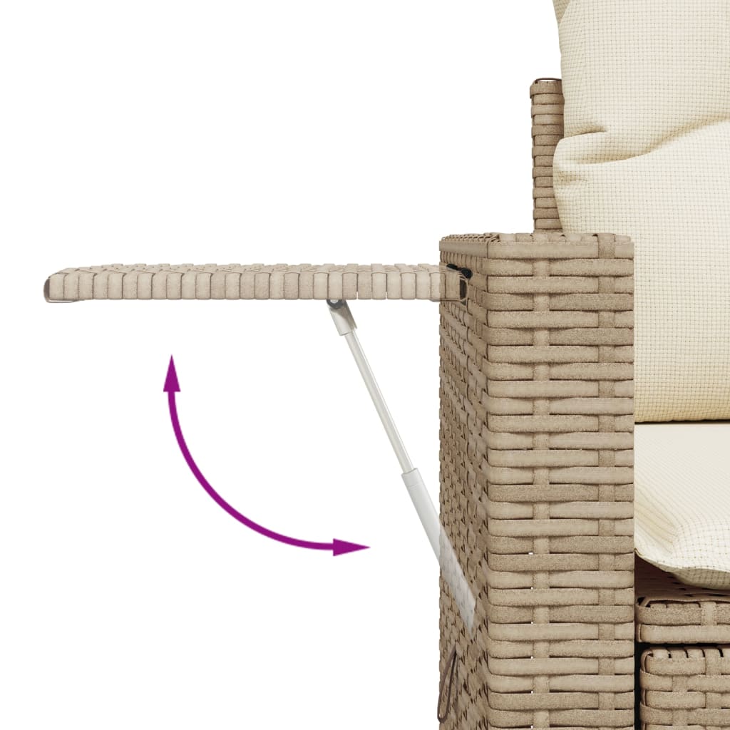 Set Divano da Giardino 4 pz con Cuscini Beige in Polyrattan 3224434