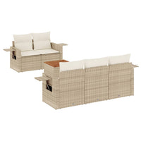 Set Divano da Giardino 6 pz con Cuscini Beige in Polyrattancod mxl 116707