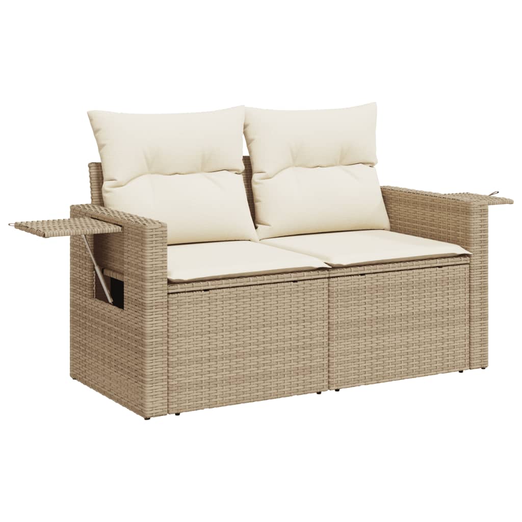 Set Divani da Giardino 7 pz con Cuscini Beige in Polyrattan 3224455