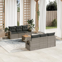 Set Divani da Giardino 7 pz con Cuscini Grigio in Polyrattancod mxl 116692