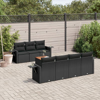 Set Divani da Giardino con Cuscini 8 pz Nero in Polyrattan 3224466