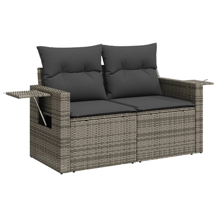 Set Divano da Giardino 8 pz con Cuscini Grigio in Polyrattan 3224478