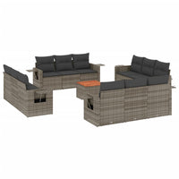 Set Divani da Giardino 13 pz con Cuscini Grigio in Polyrattan 3224499