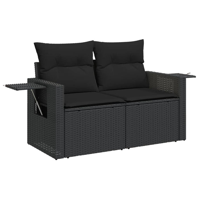 Set Divani da Giardino con Cuscini 7pz Nero Polyrattan 3224508