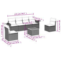 Set Divani da Giardino con Cuscini 7pz Nero Polyrattan 3224508