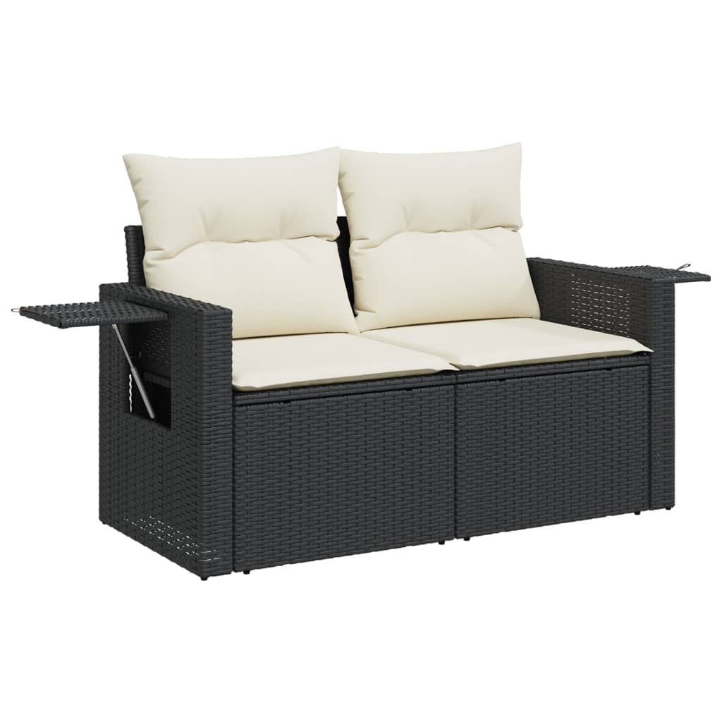 Set Divani da Giardino con Cuscini 7pz Nero Polyrattan 3224509