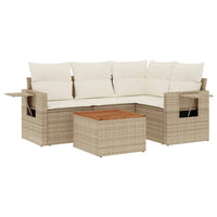 Set Divano da Giardino 5 pz con Cuscini Beige in Polyrattancod mxl 112931