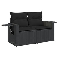 Set Divano da Giardino 6 pz con Cuscini Nero in Polyrattan 3224557