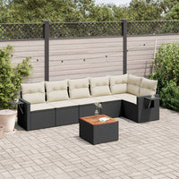 Set Divani da Giardino con Cuscini 7pz Nero Polyrattan 3224572