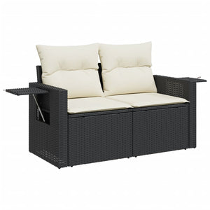 Set Divani da Giardino 11 pz con Cuscini in Polyrattan Nero 3224614